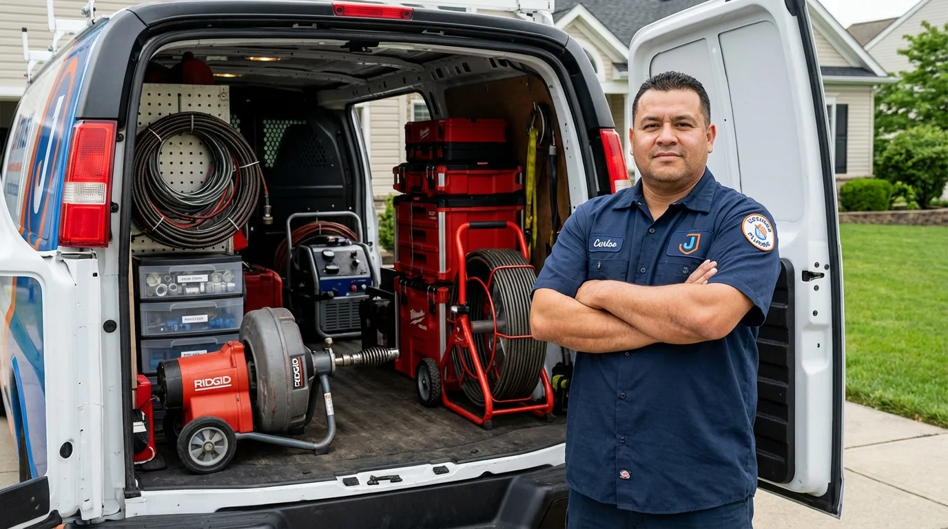 Professional drain cleaning equipment and Johns Plumbing LLC plumber in Roseburg
