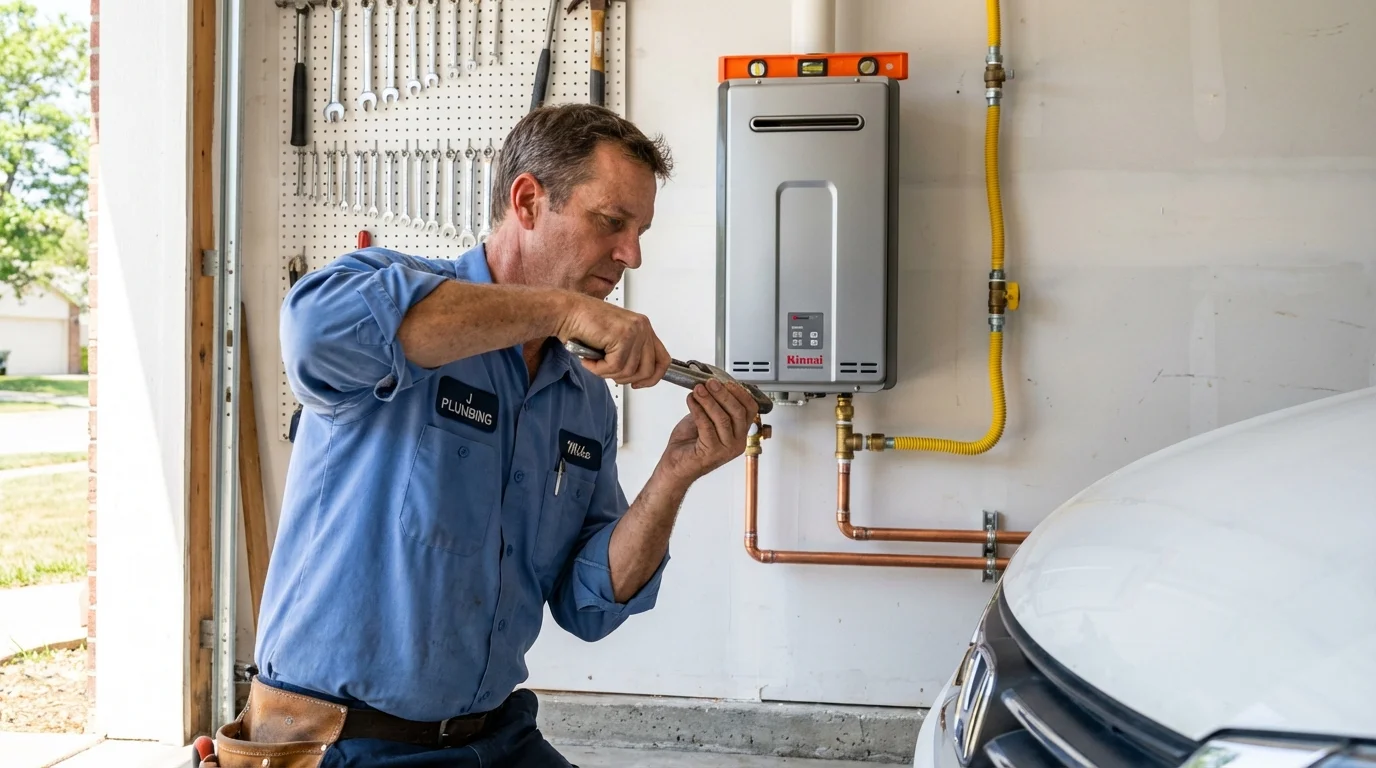 Tankless water heater installation by a Johns Plumbing LLC plumber in Roseburg