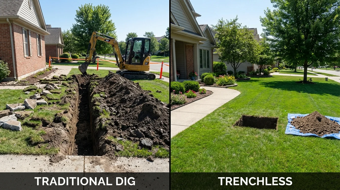 Trenchless sewer repair with minimal yard damage versus traditional excavation in Roseburg, OR